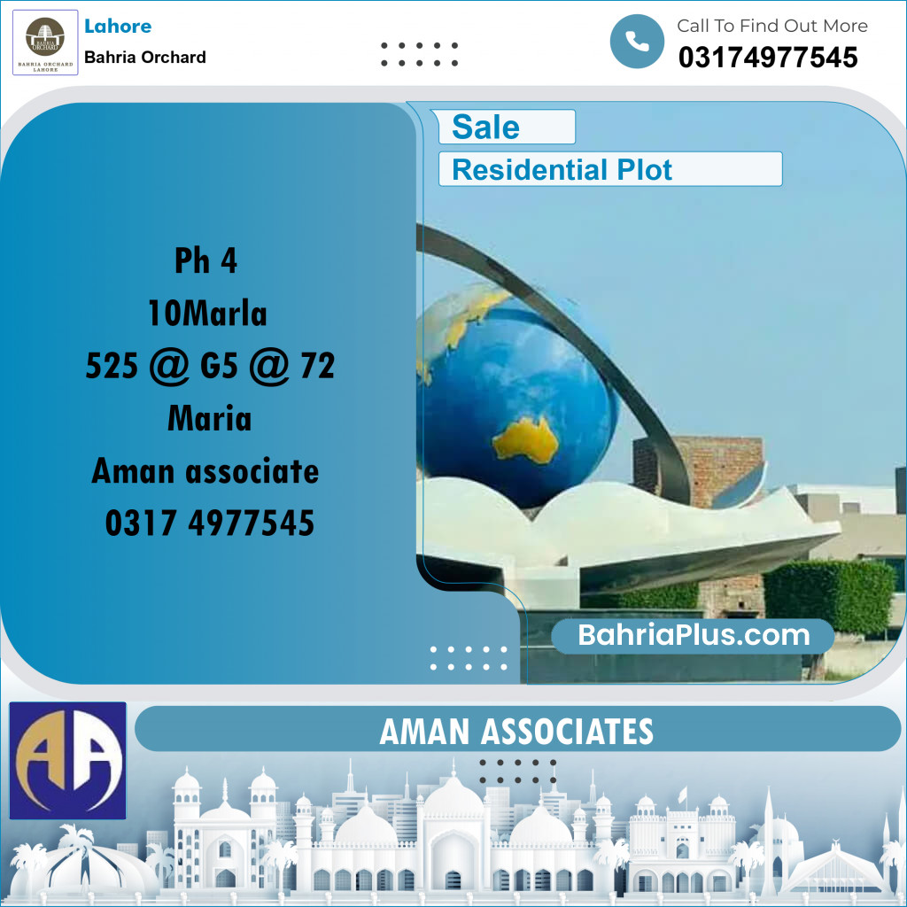 Residential Plot for Sale in Bahria Orchard, Lahore - (BP-262844)
