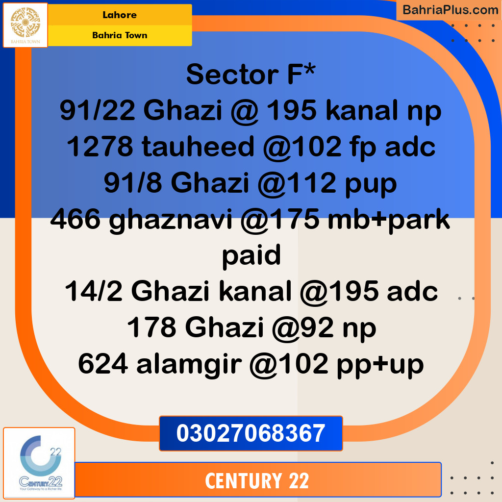 Residential Plot for Sale in Bahria Town, Lahore - (BP-262881)
