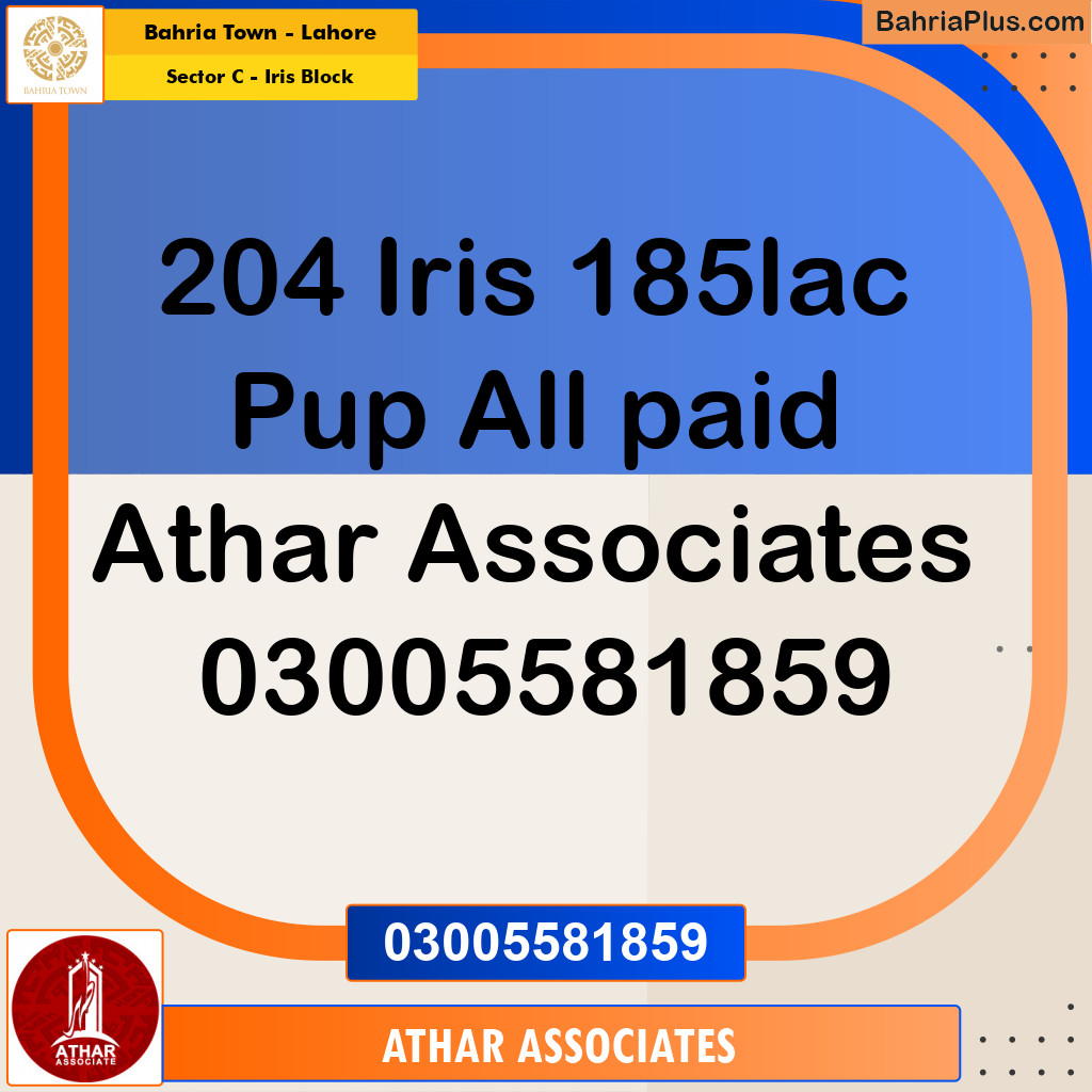 10 Marla Residential Plot for Sale in Sector C - Iris Block -  Bahria Town, Lahore - (BP-262886)