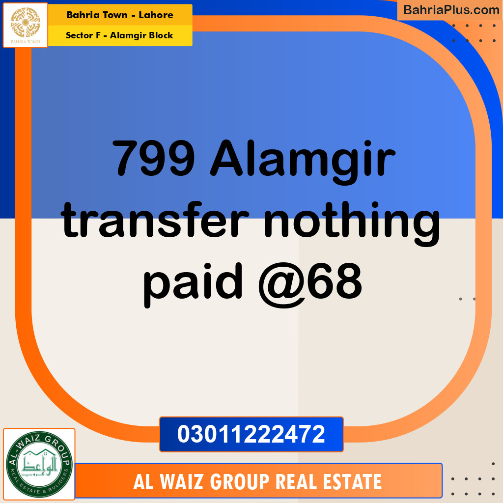 5 Marla Residential Plot for Sale in Sector F - Alamgir Block -  Bahria Town, Lahore - (BP-262897)
