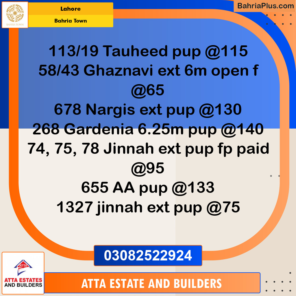 Residential Plot for Sale in Bahria Town, Lahore - (BP-262904)