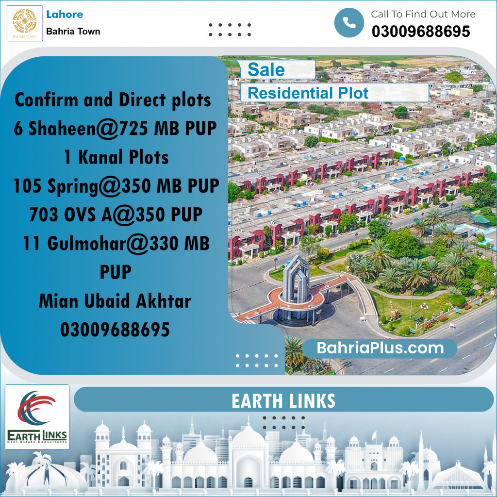 Residential Plot for Sale in Bahria Town, Lahore - (BP-262959)