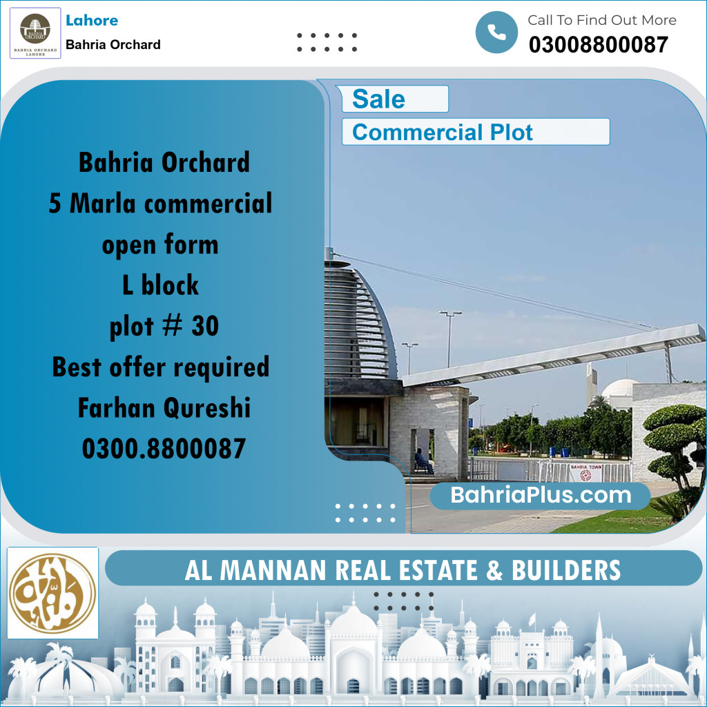 Commercial Plot for Sale in Bahria Orchard, Lahore - (BP-262962)