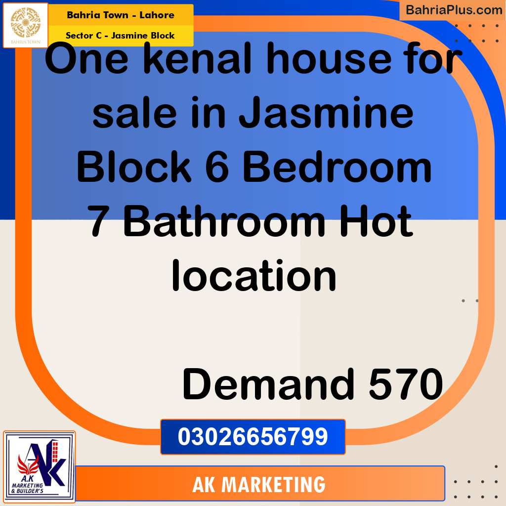 20 Kanal Residential House for Sale in Sector C - Jasmine Block -  Bahria Town, Lahore - (BP-262970)