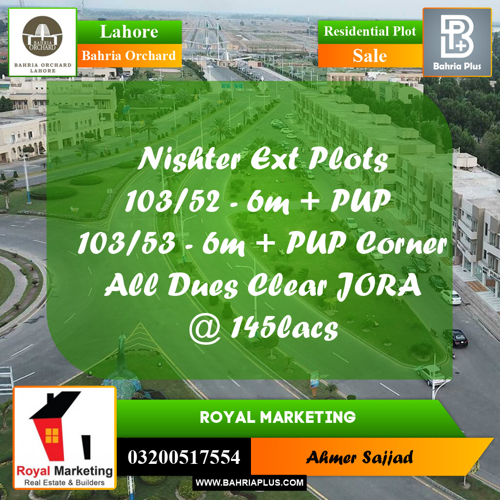 Residential Plot for Sale in Bahria Orchard, Lahore - (BP-262986)