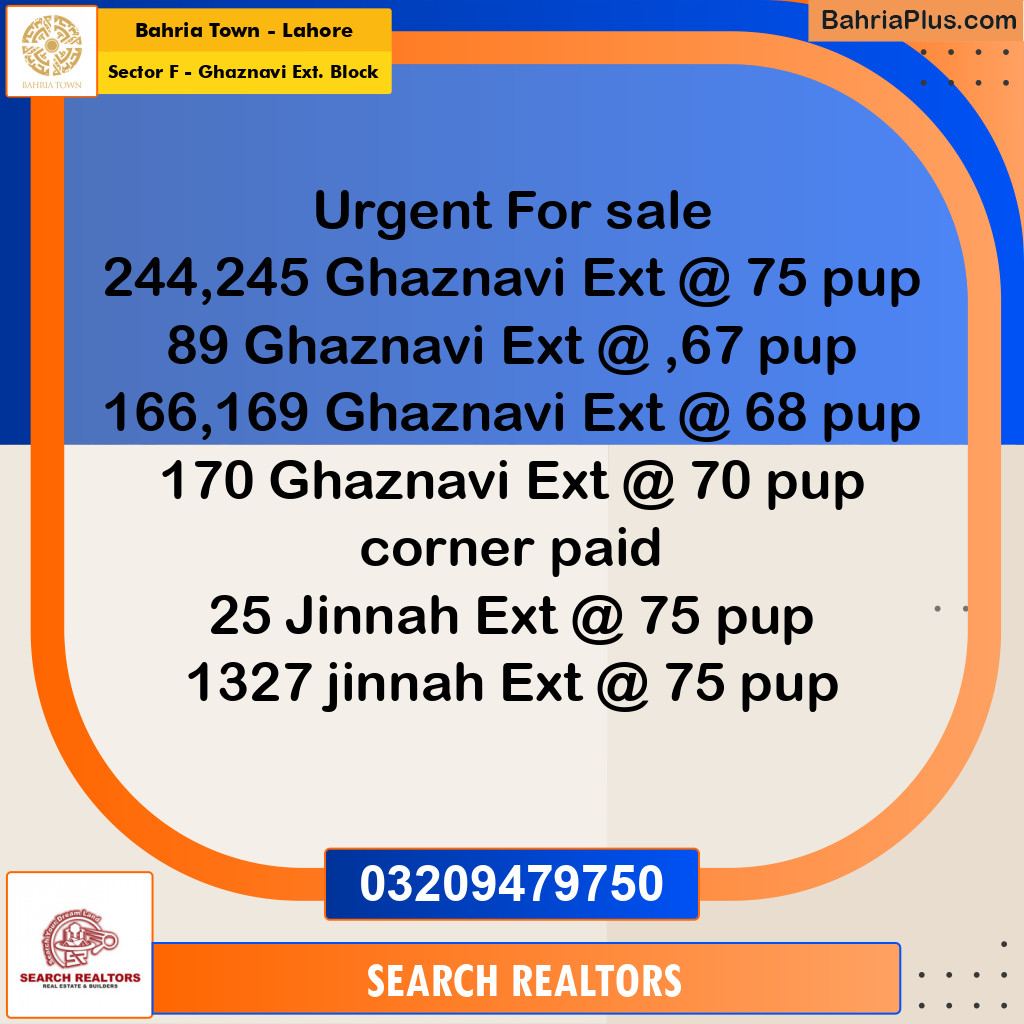 5 Marla Residential Plot for Sale in Sector F - Ghaznavi Ext. Block -  Bahria Town, Lahore - (BP-263001)