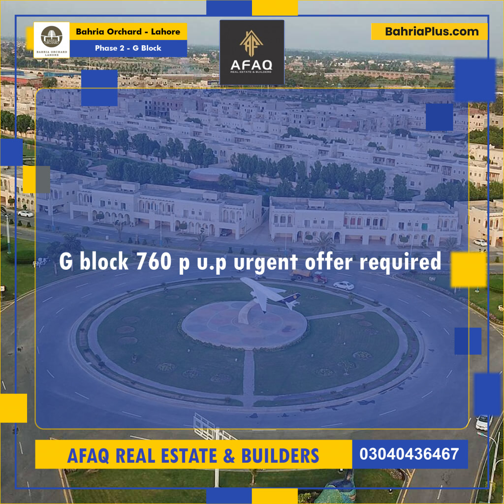 5 Marla Residential Plot for Sale in Phase 2 - G Block -  Bahria Orchard, Lahore - (BP-263010)