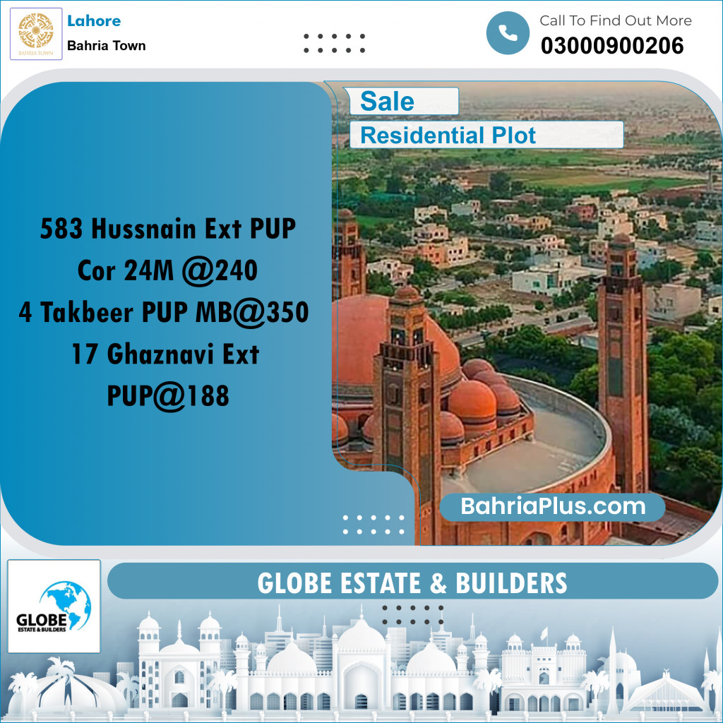 Residential Plot for Sale in Bahria Town, Lahore - (BP-263034)