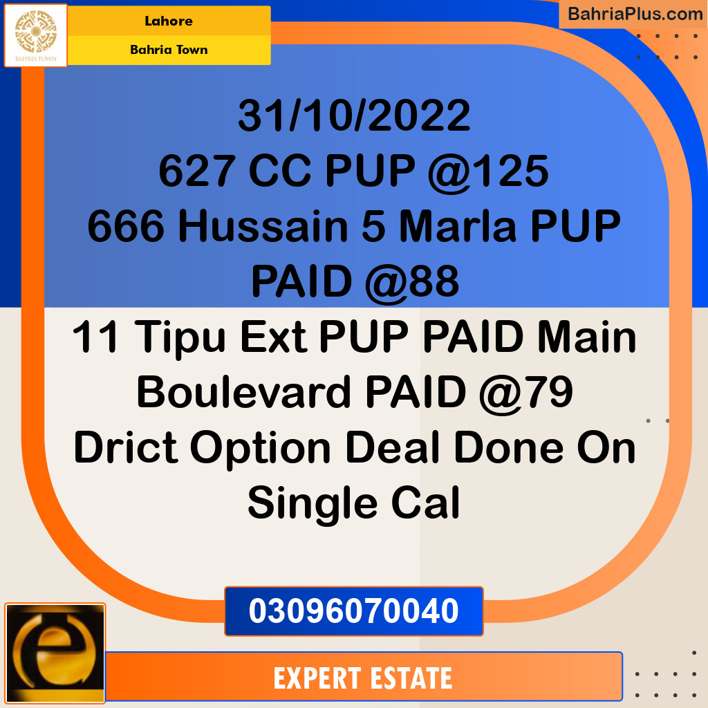5 Marla Residential Plot for Sale in Bahria Town, Lahore - (BP-263077)