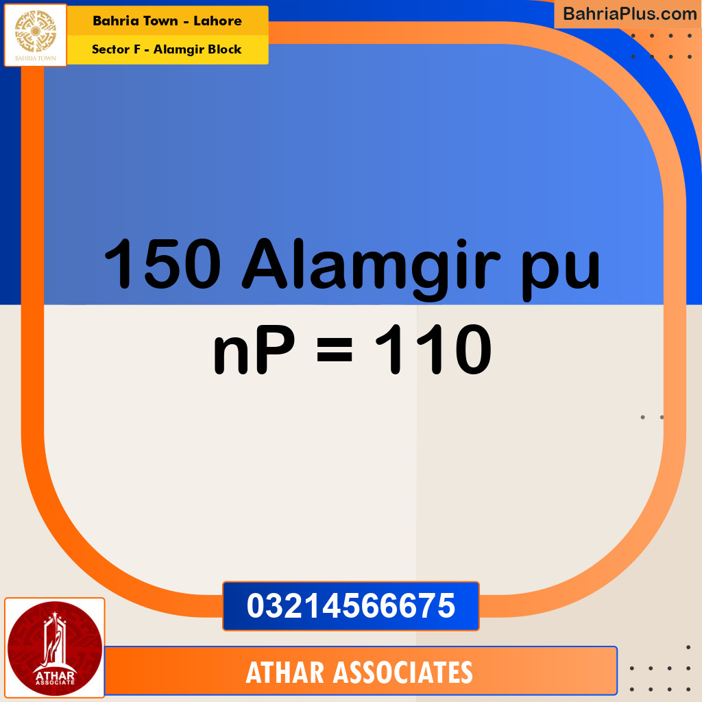 10 Marla Residential Plot for Sale in Sector F - Alamgir Block -  Bahria Town, Lahore - (BP-263112)