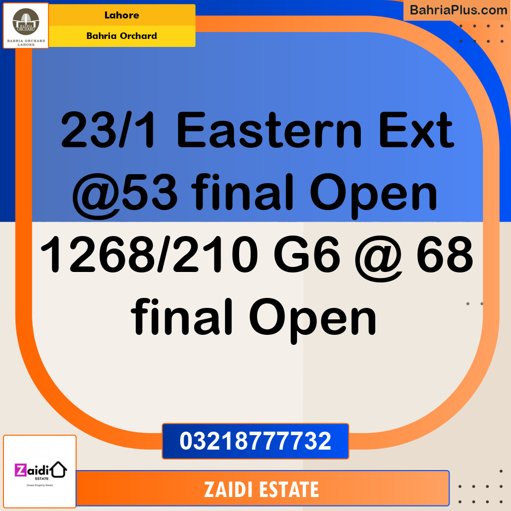 Residential Plot for Sale in Bahria Orchard, Lahore - (BP-263170)