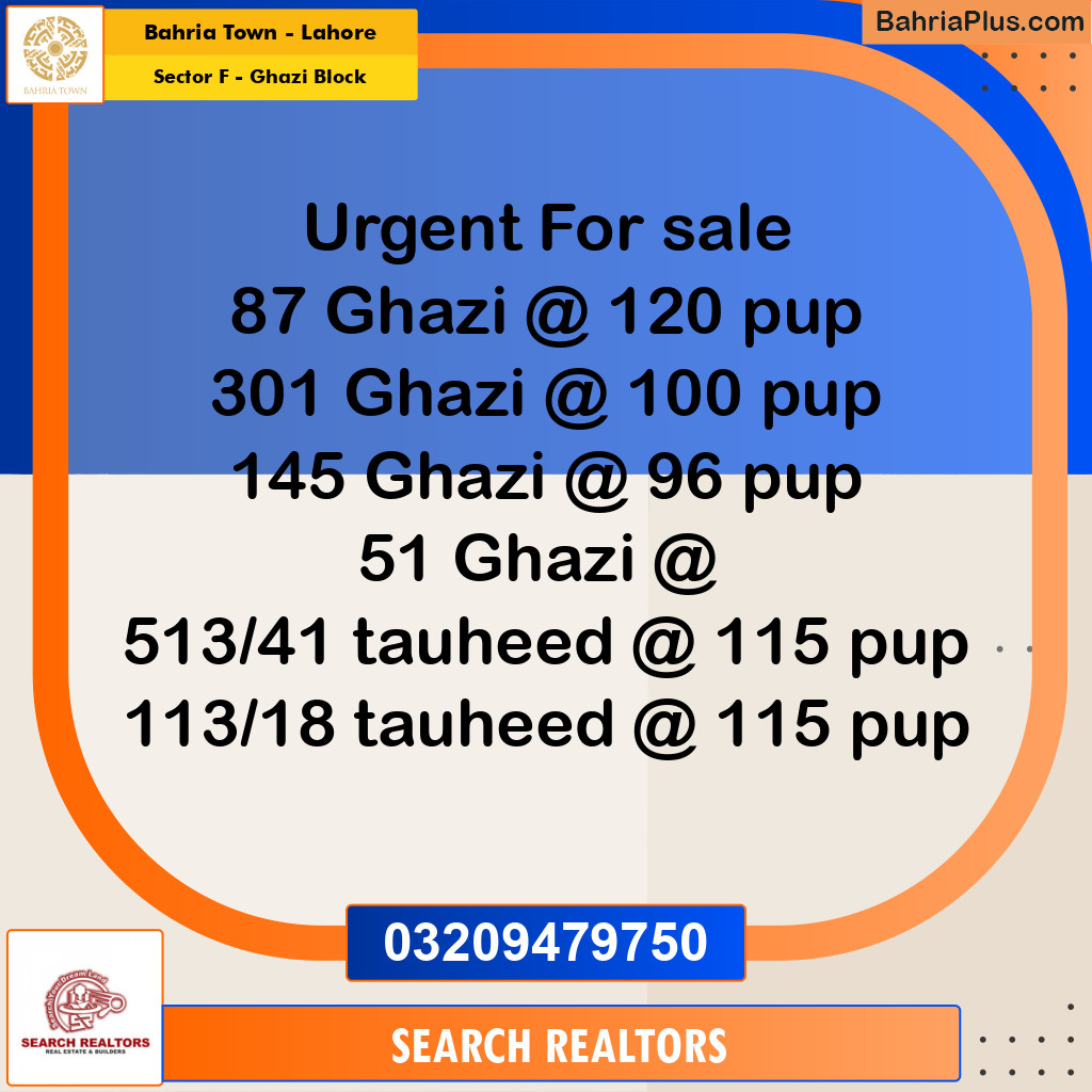 10 Marla Residential Plot for Sale in Sector F - Ghazi Block -  Bahria Town, Lahore - (BP-263182)