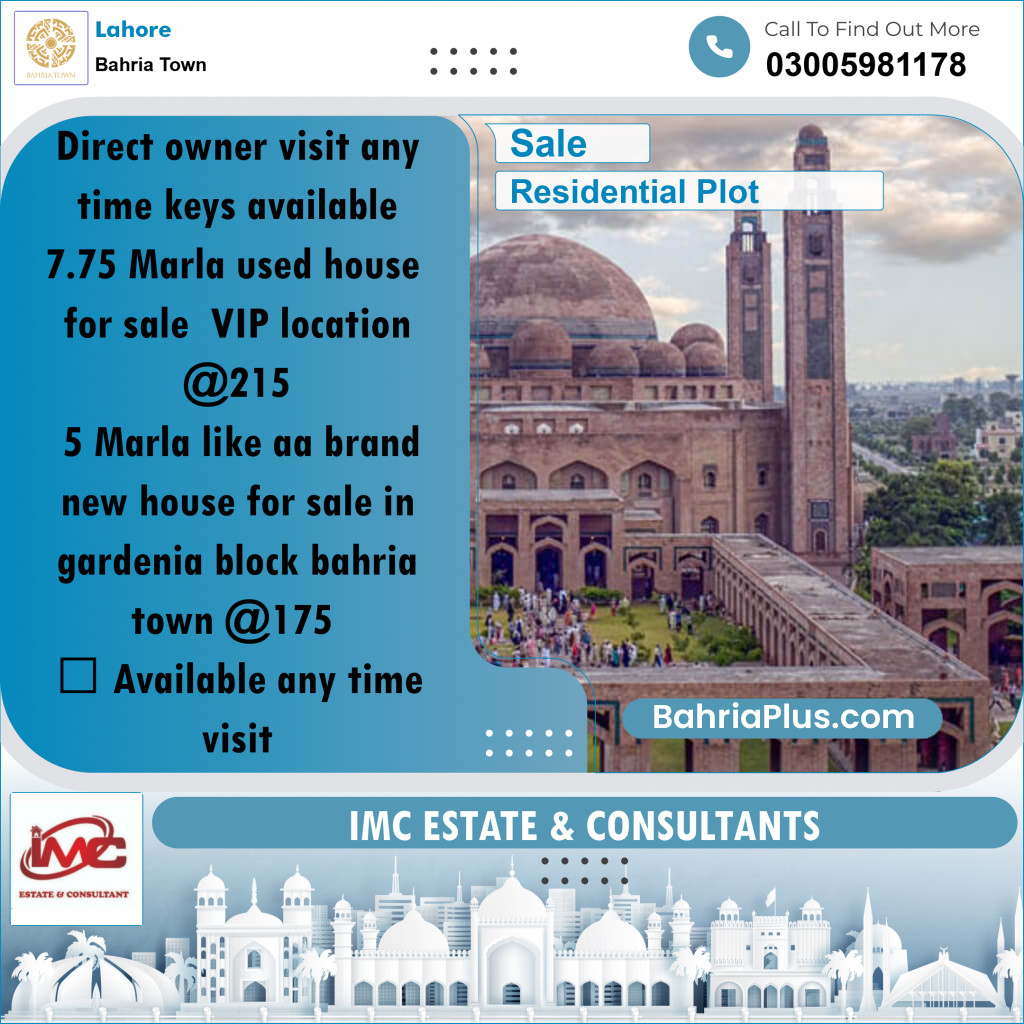 Residential Plot for Sale in Bahria Town, Lahore - (BP-263317)