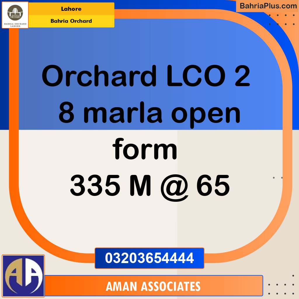 Residential Plot for Sale in Bahria Orchard, Lahore - (BP-263362)