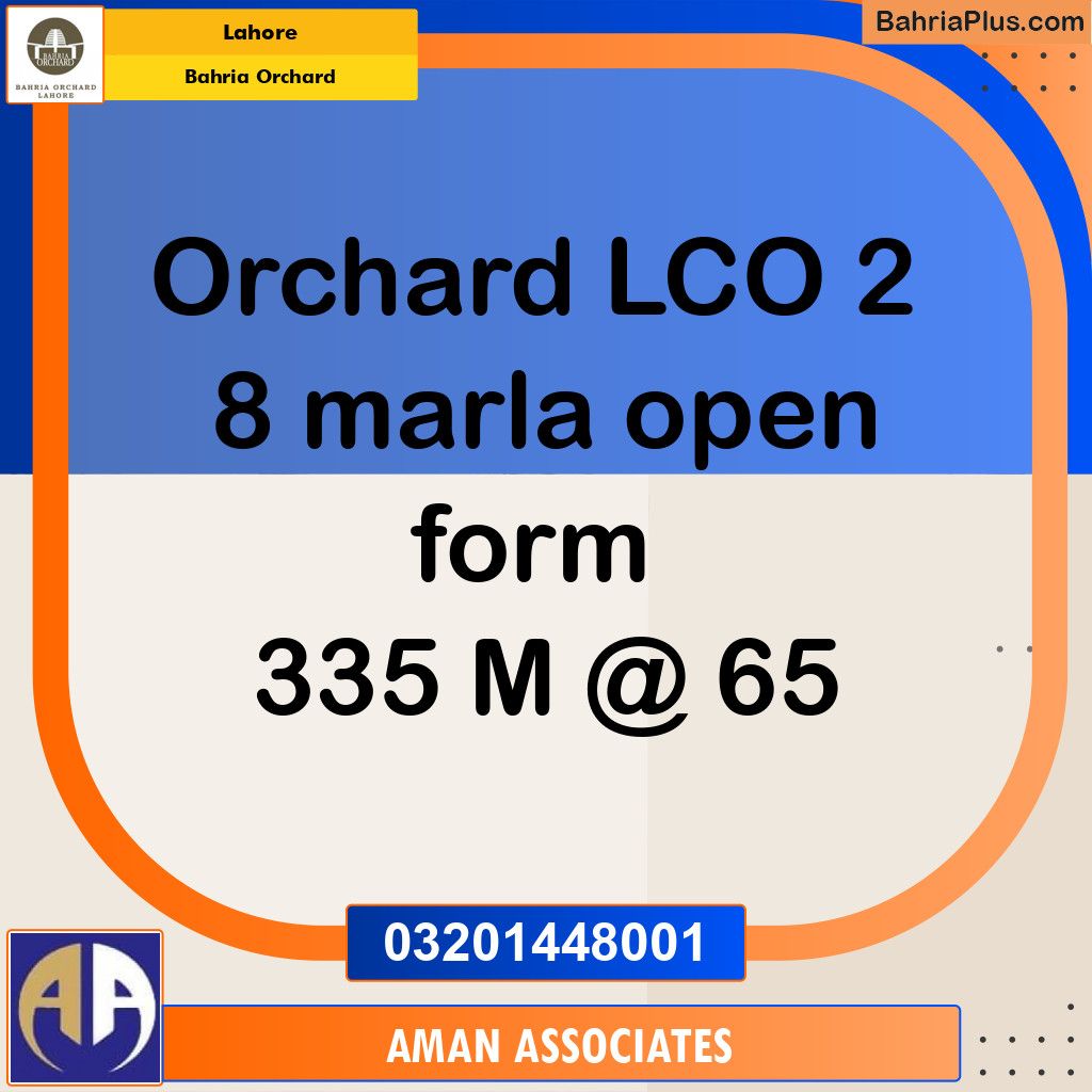 8 Marla Residential Plot for Sale in Bahria Orchard, Lahore - (BP-263363)