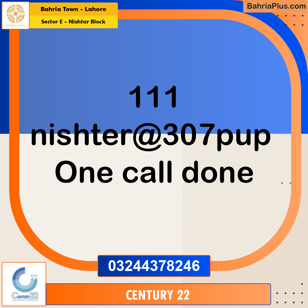 1 Kanal Residential Plot for Sale in Sector E - Nishtar Block -  Bahria Town, Lahore - (BP-263519)