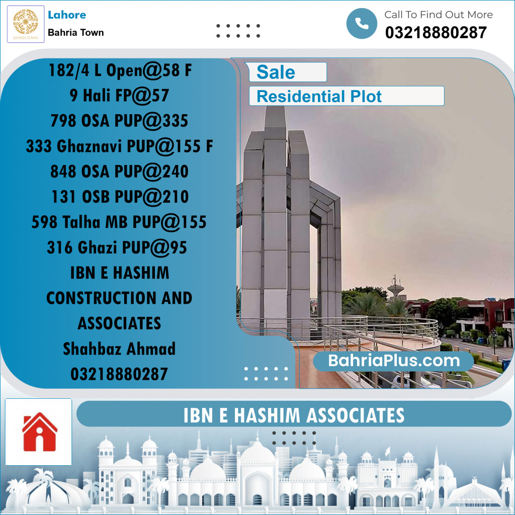 Residential Plot for Sale in Bahria Town, Lahore - (BP-263520)