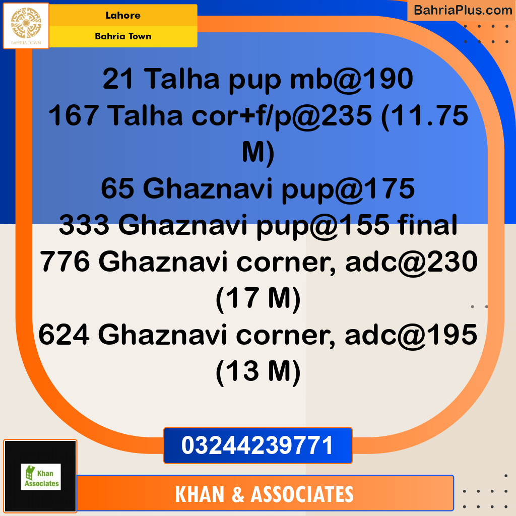 Residential Plot for Sale in Bahria Town, Lahore - (BP-263535)