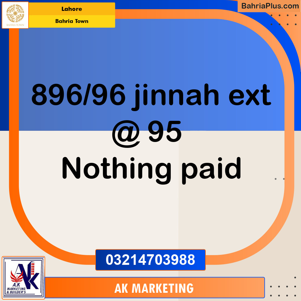 Residential Plot for Sale in Bahria Town, Lahore - (BP-263549)