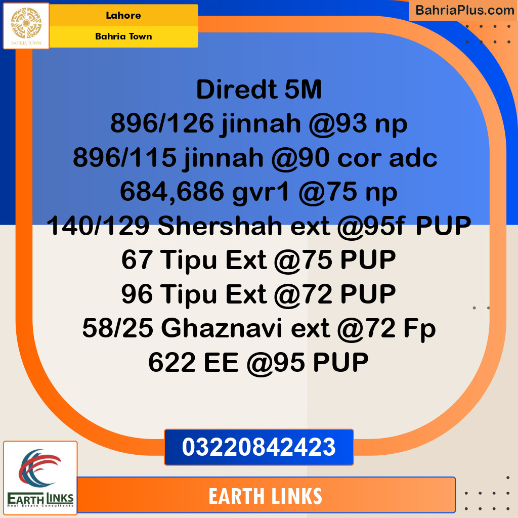 Residential Plot for Sale in Bahria Town, Lahore - (BP-263604)