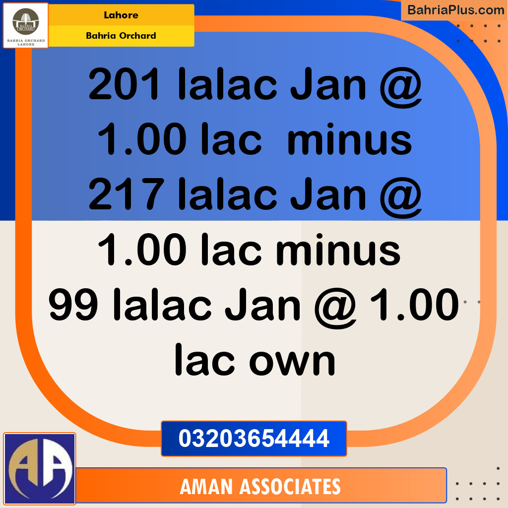 Residential Plot for Sale in Bahria Orchard, Lahore - (BP-263645)