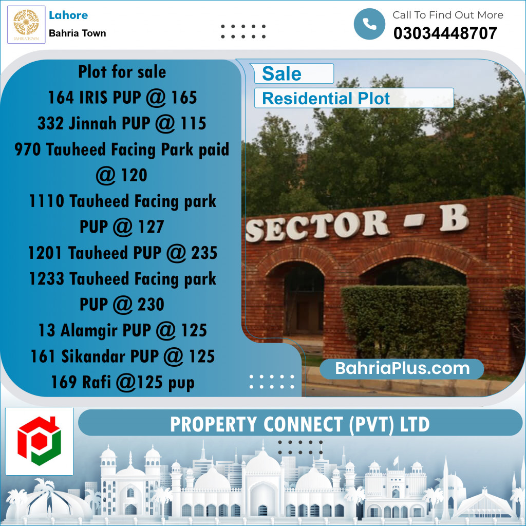 Residential Plot for Sale in Bahria Town, Lahore - (BP-263650)