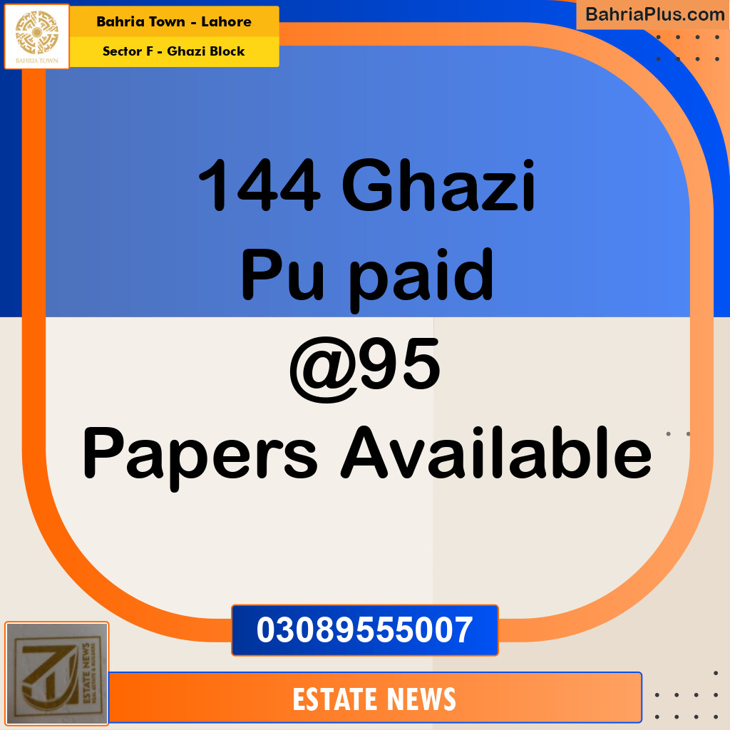 Residential Plot for Sale in Sector F - Ghazi Block -  Bahria Town, Lahore - (BP-263667)
