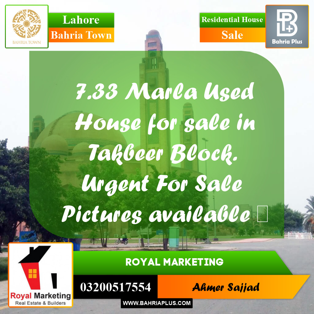 Residential House for Sale in Bahria Town, Lahore - (BP-263691)