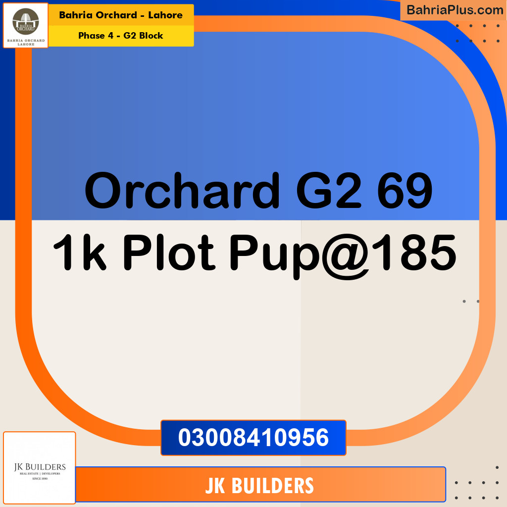 1 Kanal Residential Plot for Sale in Phase 4 - G2 Block -  Bahria Orchard, Lahore - (BP-263702)