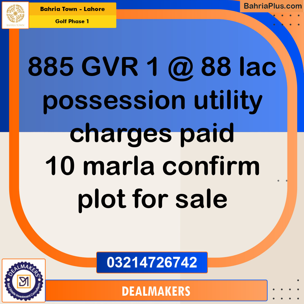 10 Marla Residential Plot for Sale in Golf Phase 1 -  Bahria Town, Lahore - (BP-263730)