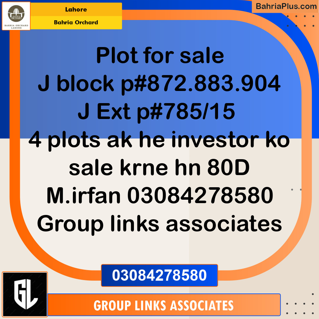 Residential Plot for Sale in Bahria Orchard, Lahore - (BP-263760)