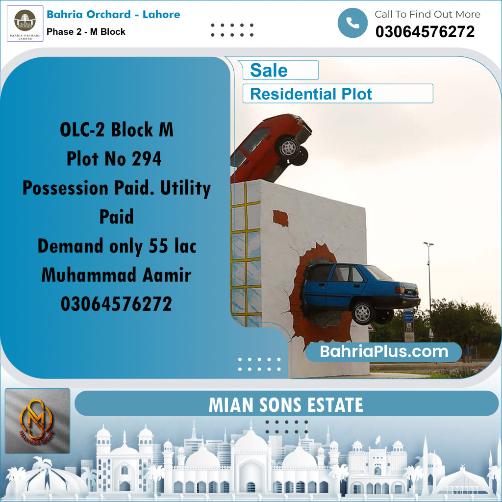 5 Marla Residential Plot for Sale in Phase 2 - M Block -  Bahria Orchard, Lahore - (BP-263776)