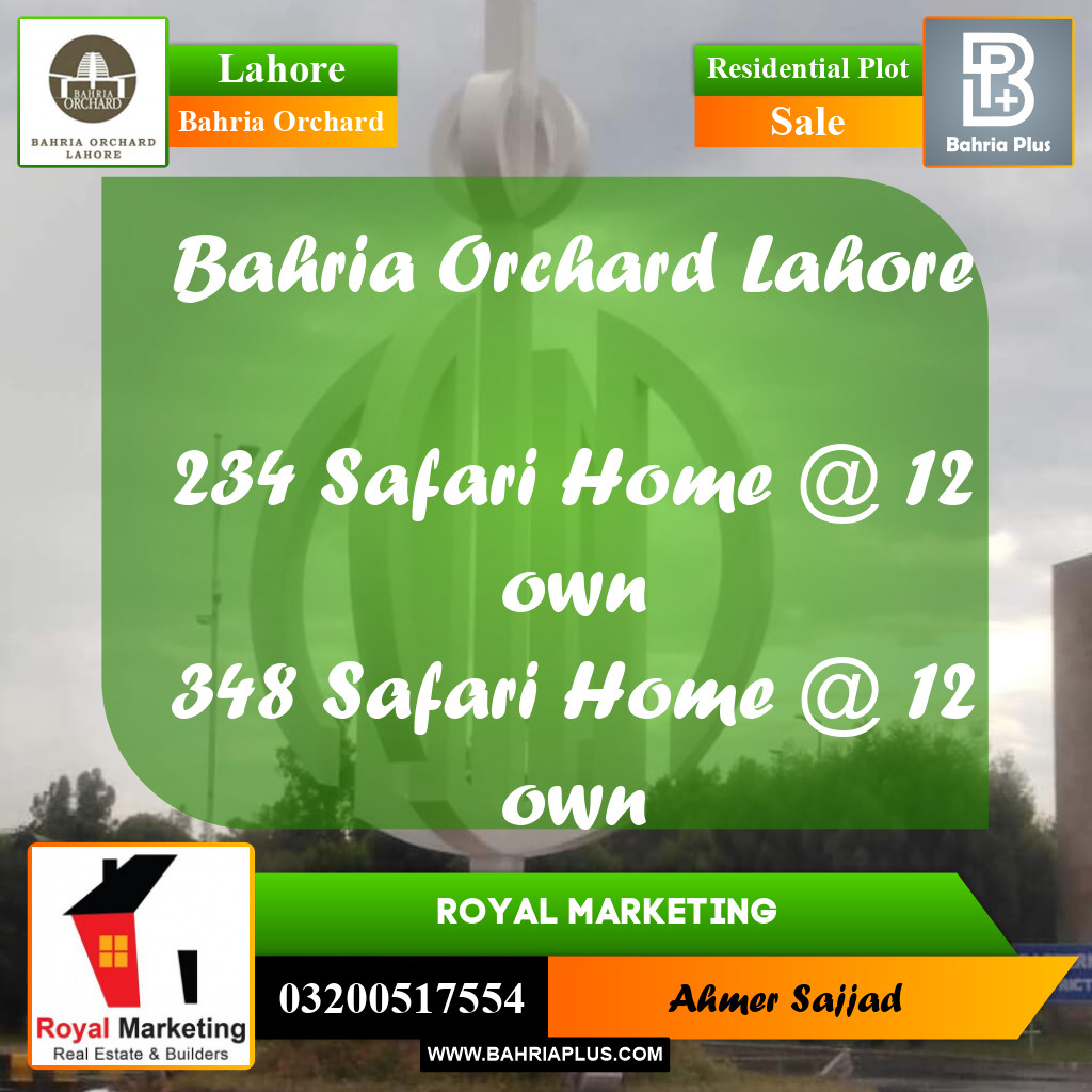 Residential Plot for Sale in Bahria Orchard, Lahore - (BP-263805)