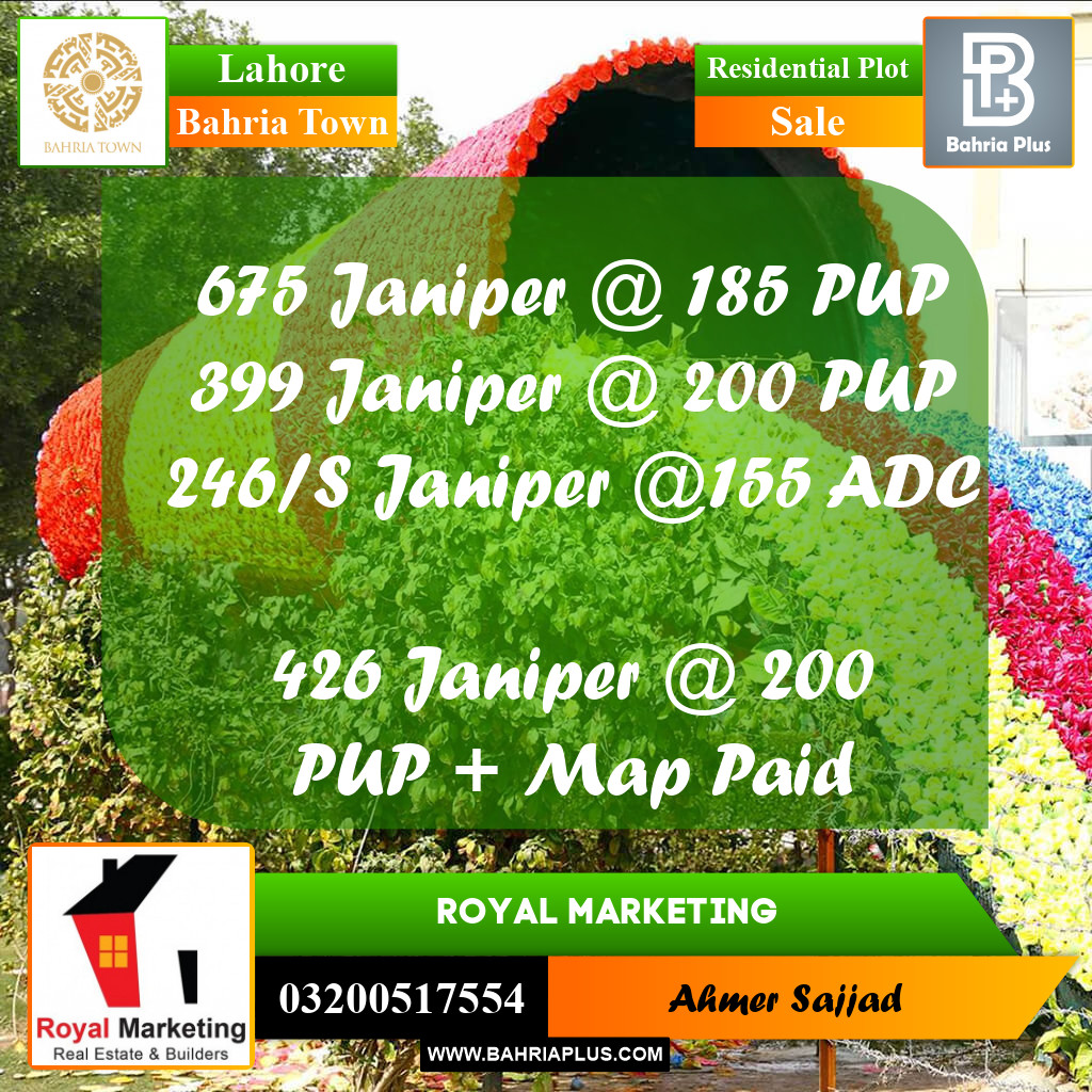Residential Plot for Sale in Bahria Town, Lahore - (BP-263856)