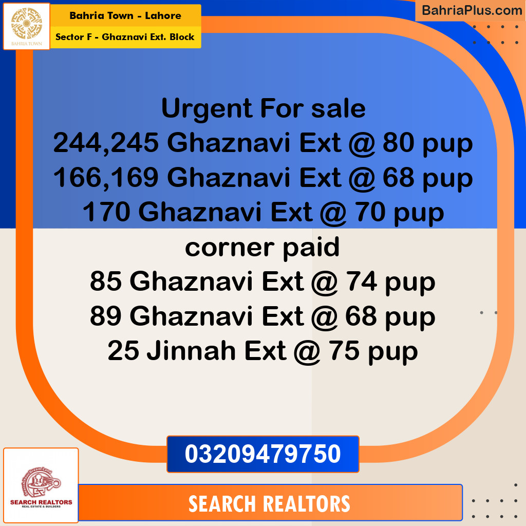 5 Marla Residential Plot for Sale in Sector F - Ghaznavi Ext. Block -  Bahria Town, Lahore - (BP-263871)