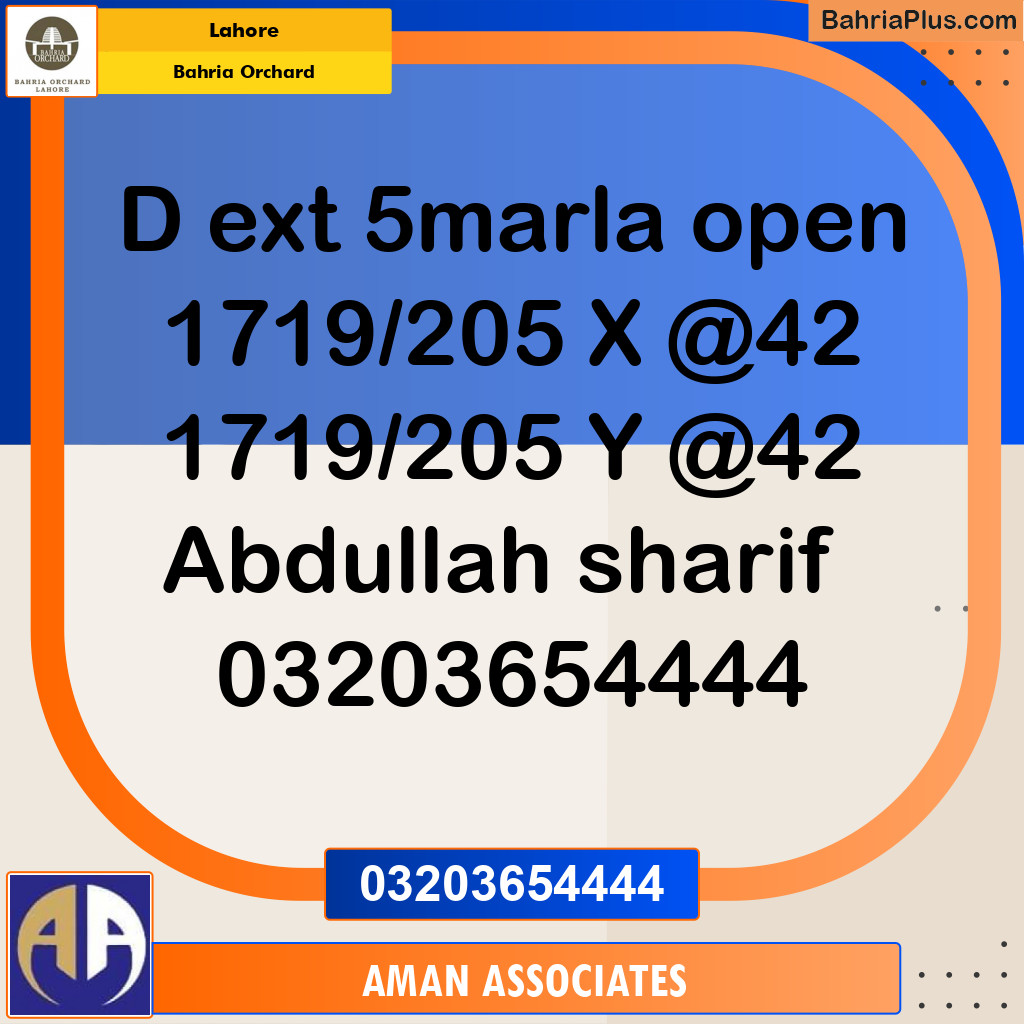 Residential Plot for Sale in Bahria Orchard, Lahore - (BP-263873)