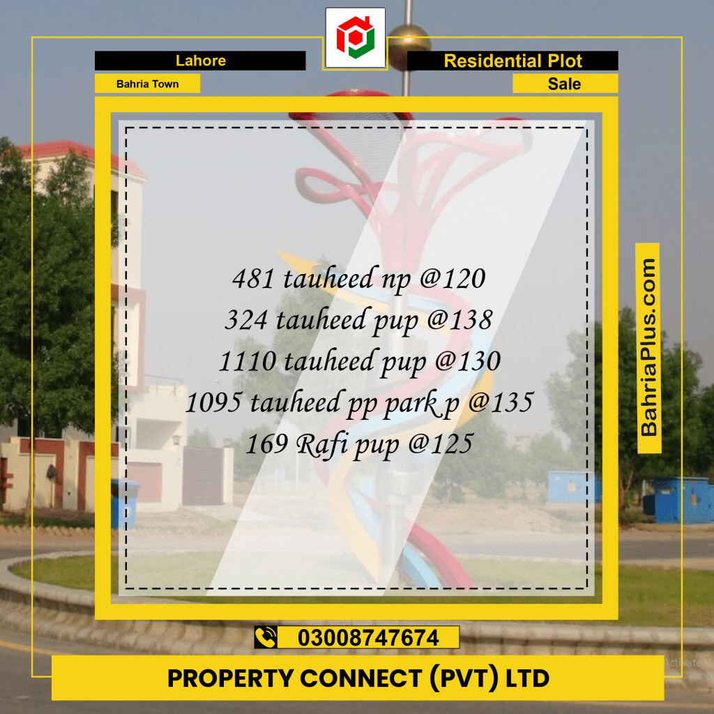 Residential Plot for Sale in Bahria Town, Lahore - (BP-263887)