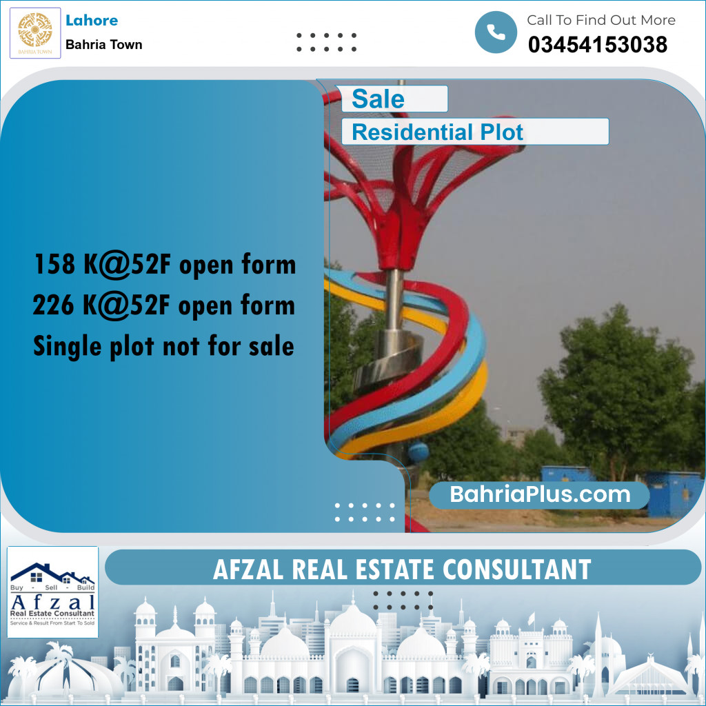 Residential Plot for Sale in Bahria Town, Lahore - (BP-263957)