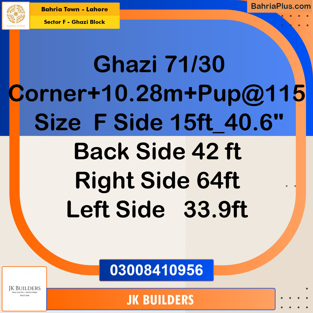 10.28 Marla Residential Plot for Sale in Sector F - Ghazi Block -  Bahria Town, Lahore - (BP-263992)