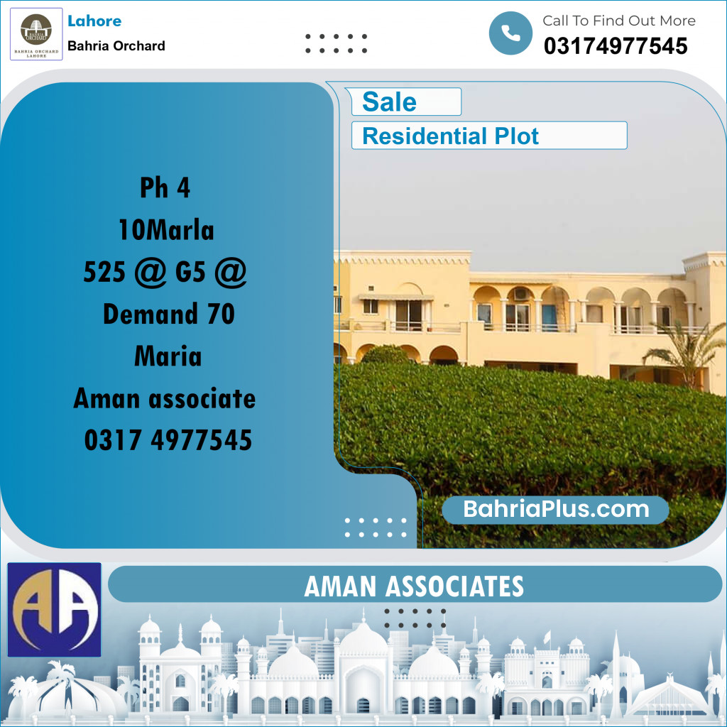 Residential Plot for Sale in Bahria Orchard, Lahore - (BP-263993)