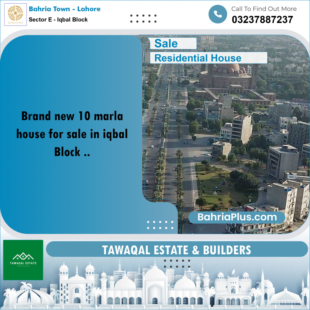 10 Marla Residential House for Sale in Sector E - Iqbal Block -  Bahria Town, Lahore - (BP-264004)