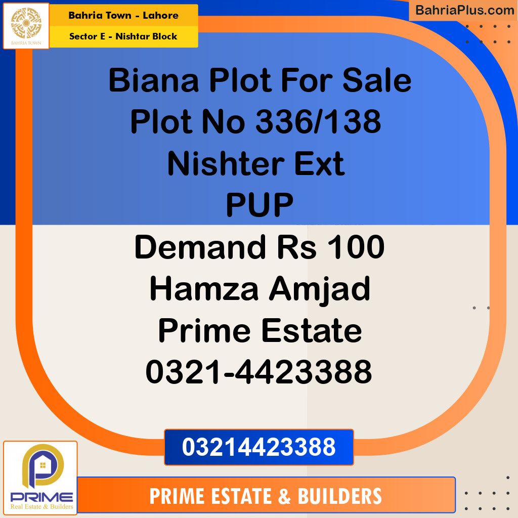 5 Marla Residential Plot for Sale in Sector E - Nishtar Block -  Bahria Town, Lahore - (BP-264032)