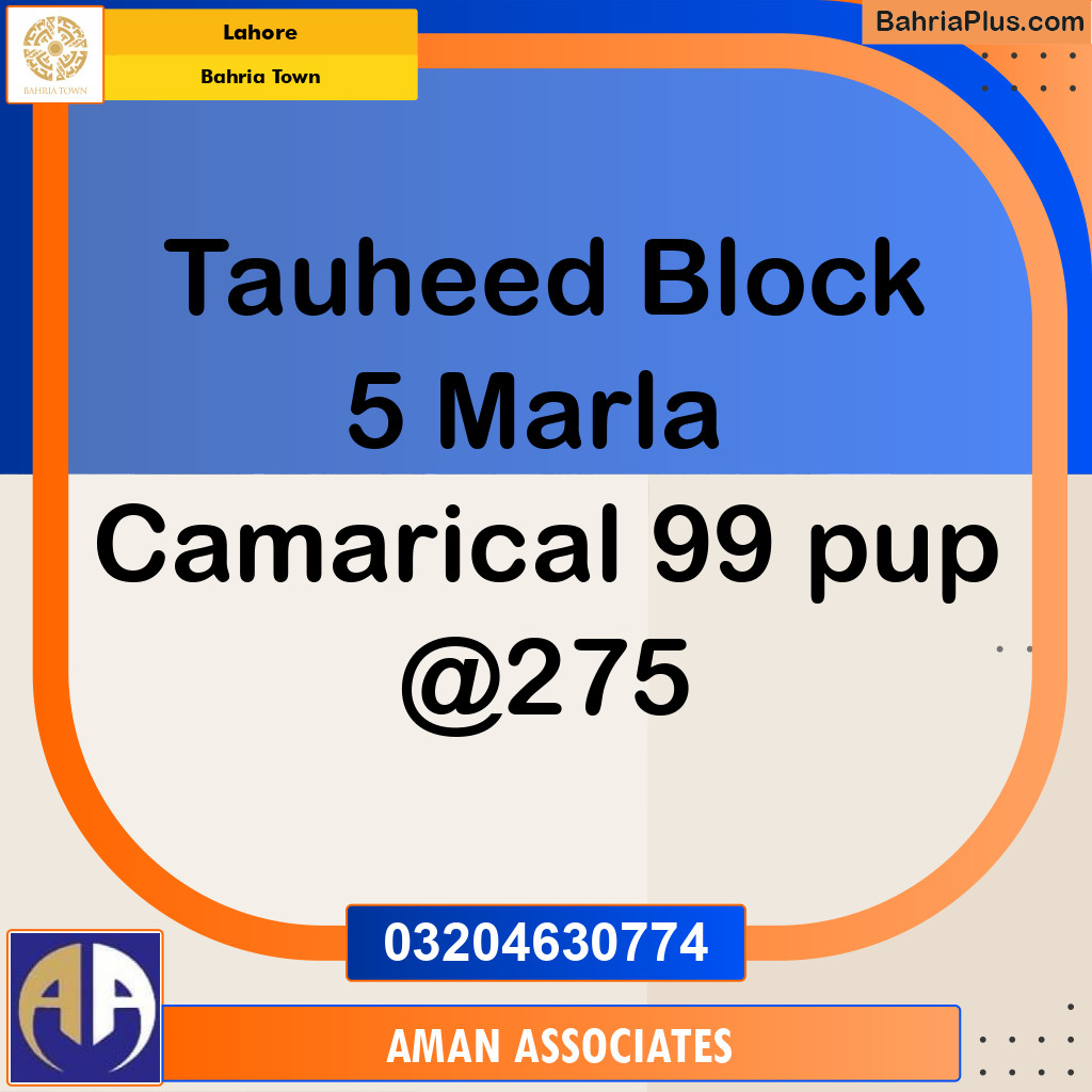 5 Marla Commercial Plot for Sale in Bahria Town, Lahore - (BP-264061)