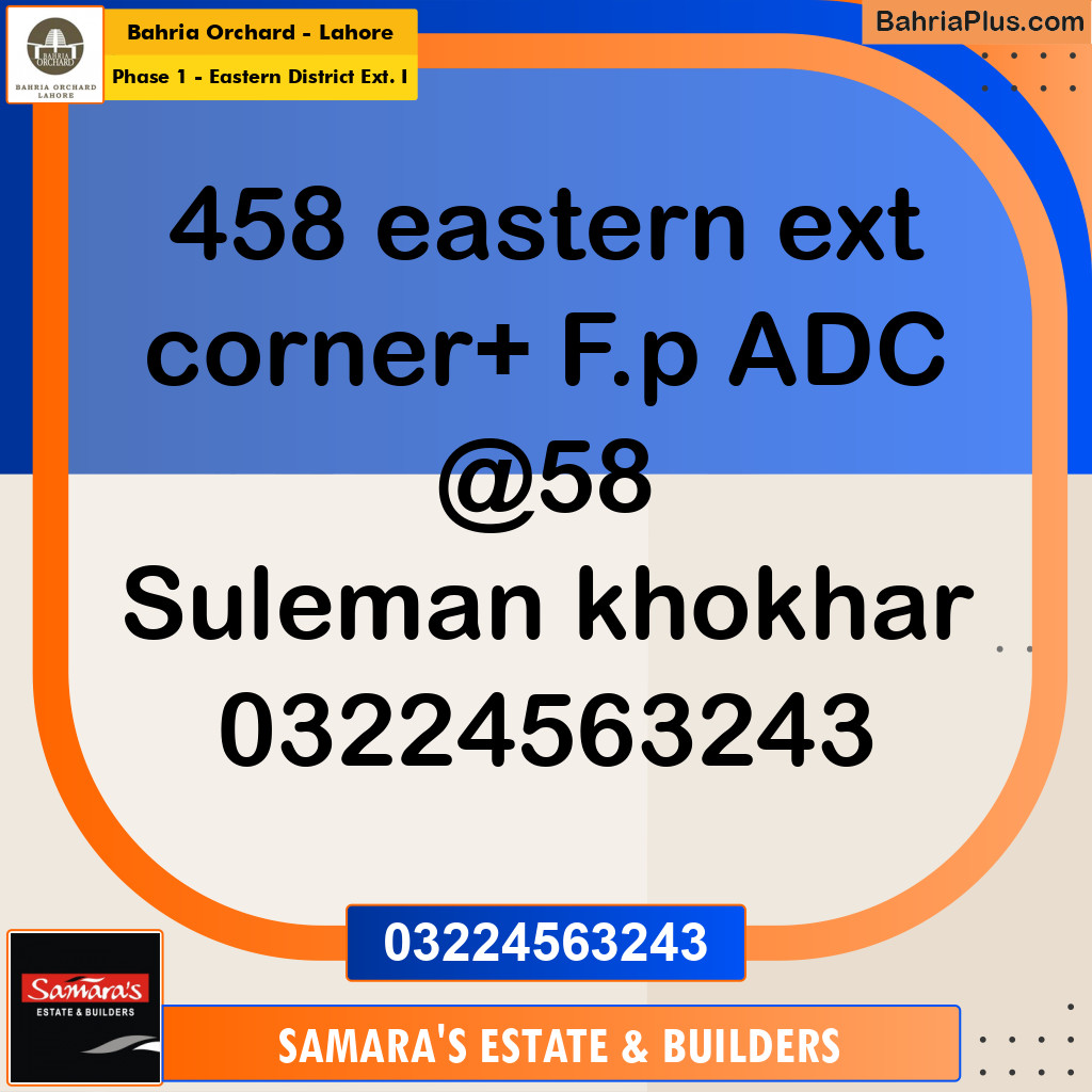 5 Marla Residential Plot for Sale in Phase 1 - Eastern District Ext. I -  Bahria Orchard, Lahore - (BP-264078)