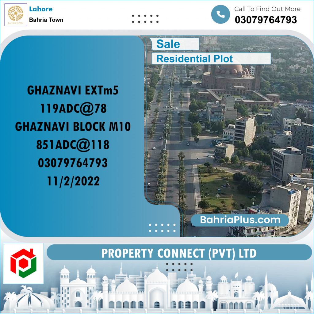 Residential Plot for Sale in Bahria Town, Lahore - (BP-264130)