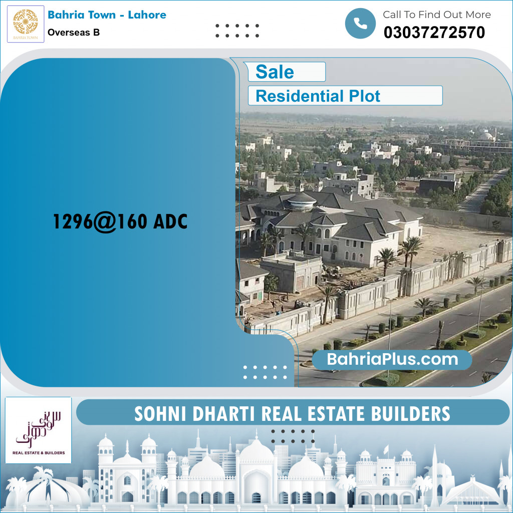 Residential Plot for Sale in Overseas B -  Bahria Town, Lahore - (BP-264146)