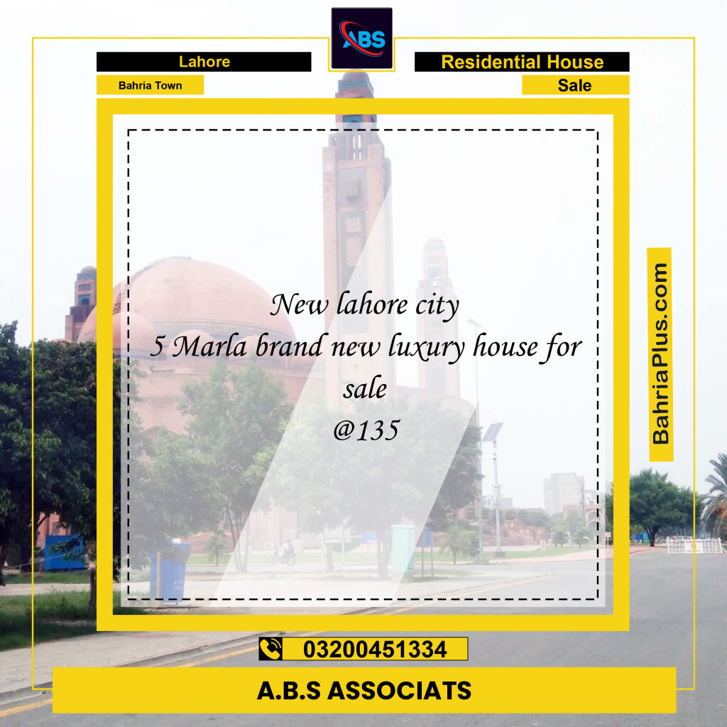 5 Marla Residential House for Sale in Bahria Town, Lahore - (BP-264172)