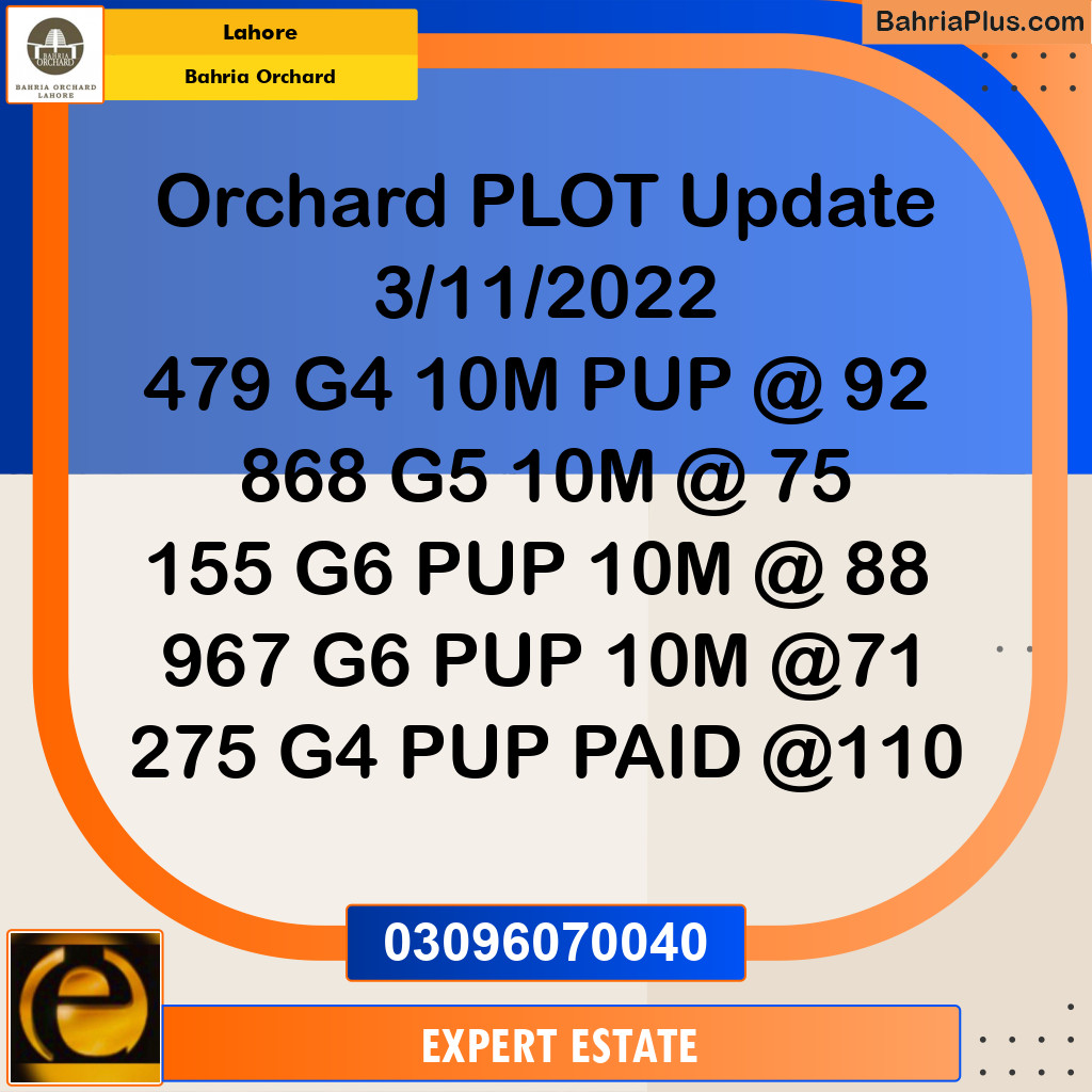 10 Marla Residential Plot for Sale in Bahria Orchard, Lahore - (BP-264263)