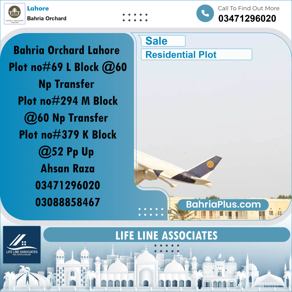 5 Marla Residential Plot for Sale in Bahria Orchard, Lahore - (BP-264309)