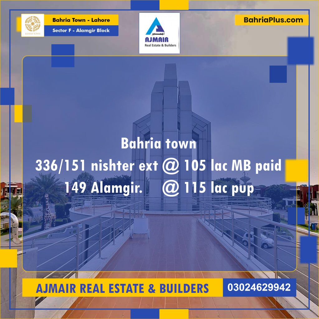 10 Marla Residential Plot for Sale in Sector F - Alamgir Block -  Bahria Town, Lahore - (BP-264326)